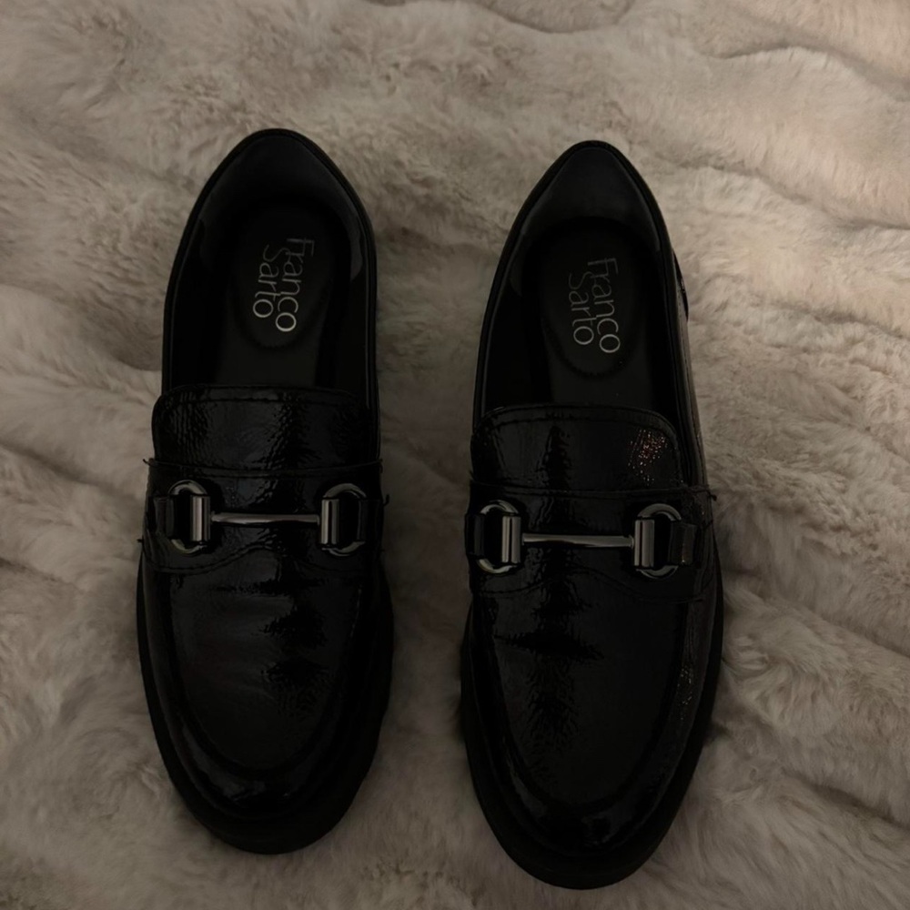 Franco Sarto Black Patent Women's Loafers